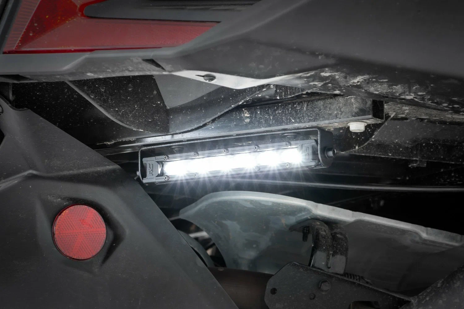 Fits Can-Am Maverick X3 LED Light Tail Light Mount 6_ Black Slimline Pair 97026